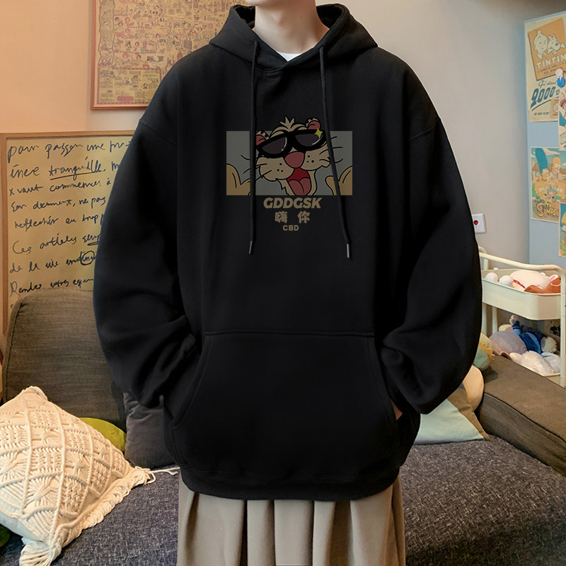 已注册/秋季卡通动漫连帽卫衣男潮宽松情侣外套WY9367/P45加绒P50,男装卫衣,电商B316