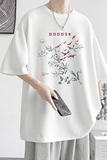 已注册/夏季飞鸟印花短袖T恤男运动大码体恤打底衫DT6066/P25，男装T恤，电商B316