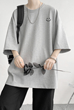 已注册/重磅新夏季灰色印花短袖T恤男港风流行体恤DT2886/P25，男装T恤，电商B316