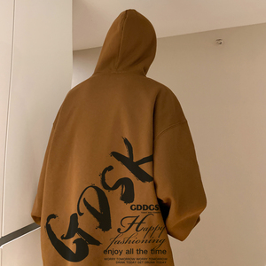 已注册/华棉秋季新文艺字母印花卫衣男生宽松外套 WY8230/P50图片