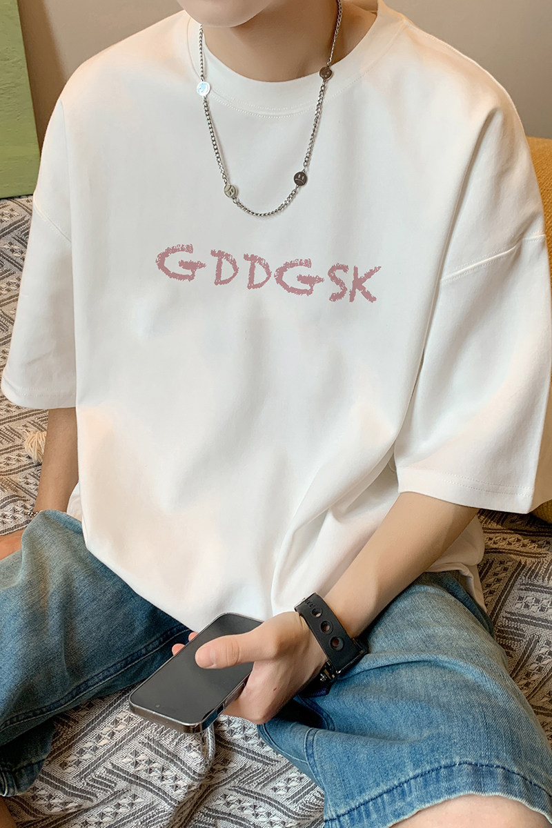 已注册/夏季日照金山印花短袖T恤男宽松体恤打底衫DT5955/P25,男装T恤,电商B316