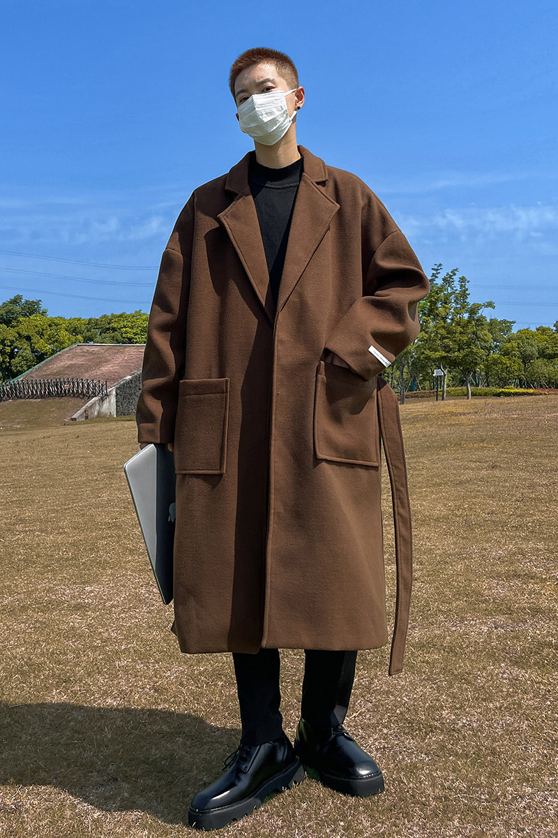 秋冬季新款中长款通勤毛呢大衣男大码休闲潮牌情侣外套F3086/P100,男装毛呢大衣,电商B316