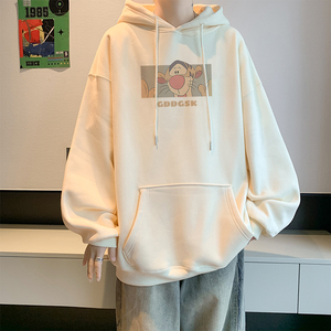 已注册/秋季美式重磅连帽卫衣男落肩大码打底衫WY9170/P50加绒P55图片