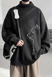 已注册/冬季重磅印花高领毛衣翻领上衣男青年宽松外套MY9504/P45，男装针织衫/毛衣，电商B316