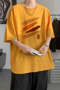 已注册/夏季爆黄色半袖情侣短袖T恤男生大码体恤打底衫DT9500/P25图片