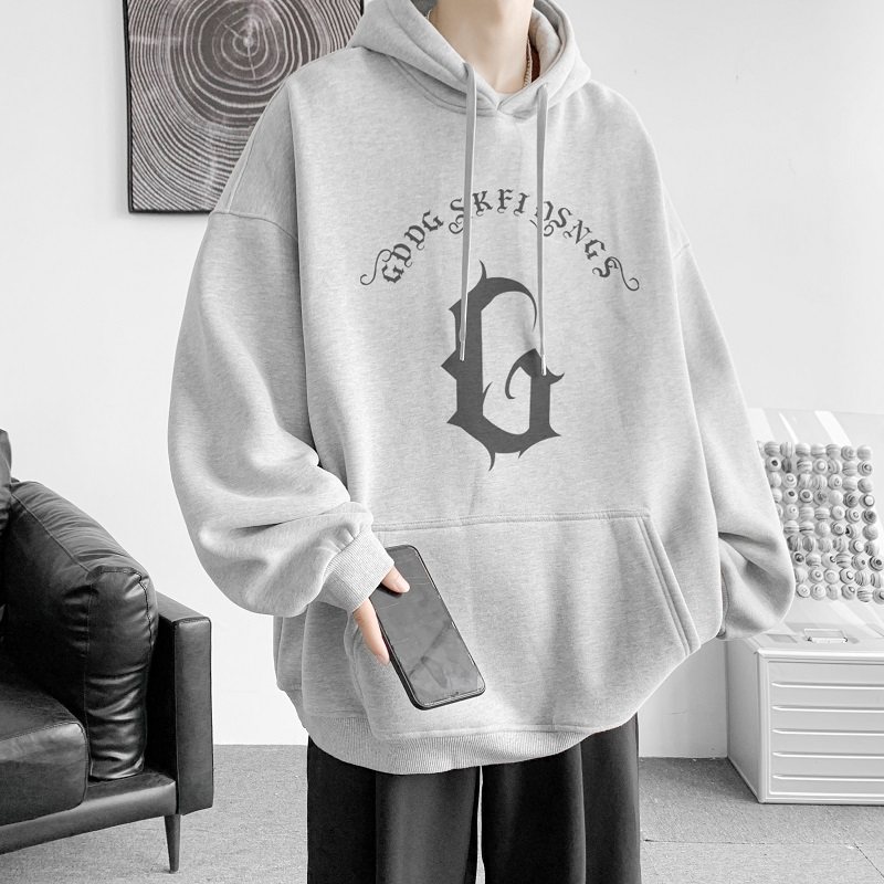 已注册/12色秋季印花连帽卫衣男长袖T恤外套大码打底衫WY8823/P45,男装卫衣,电商B316