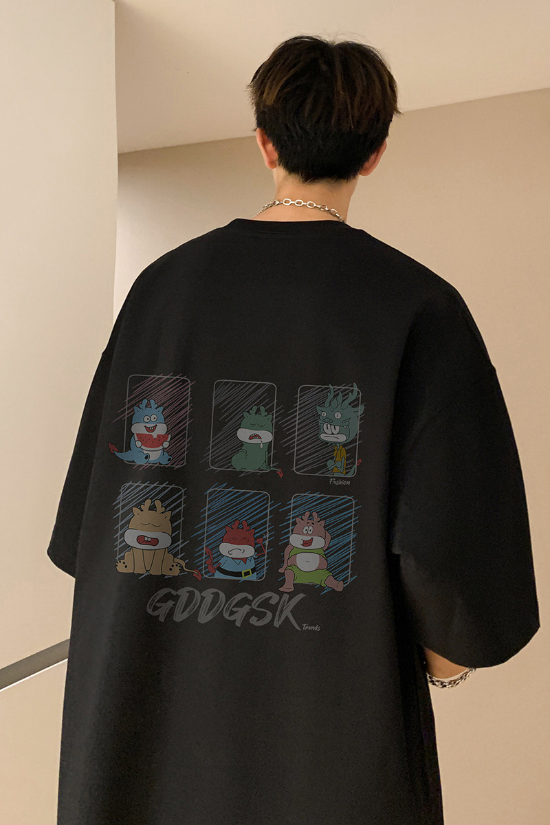 已注册/夏季流行卡通短袖T恤宽松文艺男体恤打底衫DT8764/P25,男装T恤,电商B316
