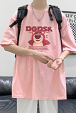 已注册/夏季粉红色草莓熊短袖T恤男大码体恤打底衫DT1454/P25，男装T恤，电商B316