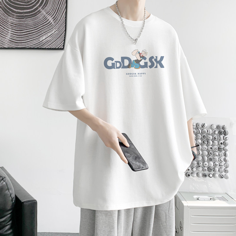 已注册/夏季大力水手印花短袖T恤男大码体恤打底衫DT8047/P25图片