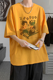 已注册/夏季美式复古短袖T恤男宽松可爱体恤打底衫DT0227/P25，男装T恤，电商B316