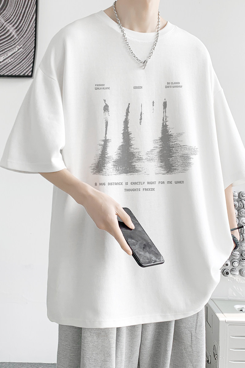 已注册/夏季潮酷人物印花短袖T恤男大码体恤打底衫DT8007/P25,男装T恤,电商B316