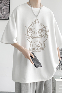 已注册/夏季卡通小人印花短袖T恤男宽松体恤打底衫DT6109/P25图片