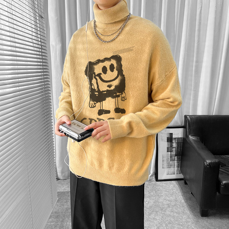 已注册/冬季美式毛衣宽松潮流高领打底衫情侣大码外套MY1165/P45,男装针织衫/毛衣,电商B316