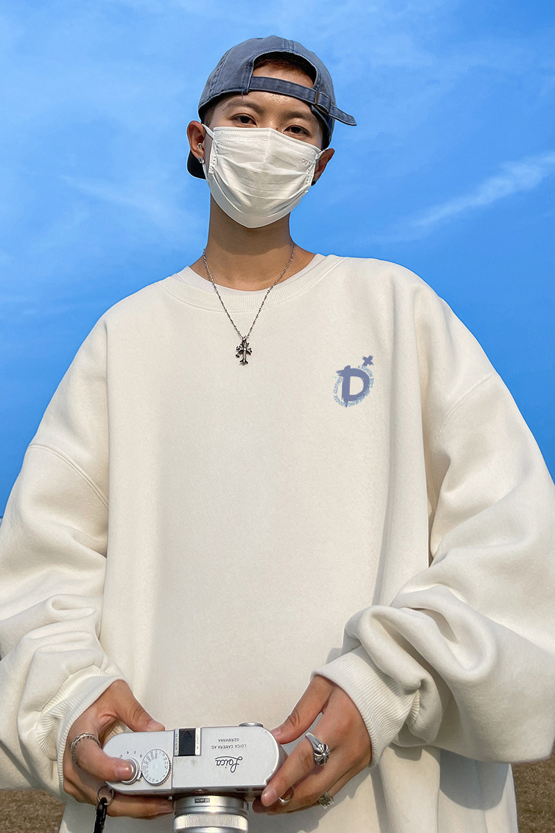 已注册/华棉秋季新高街圆领大码卫衣男宽松打底衫WY9215/P35,男装卫衣,电商B316