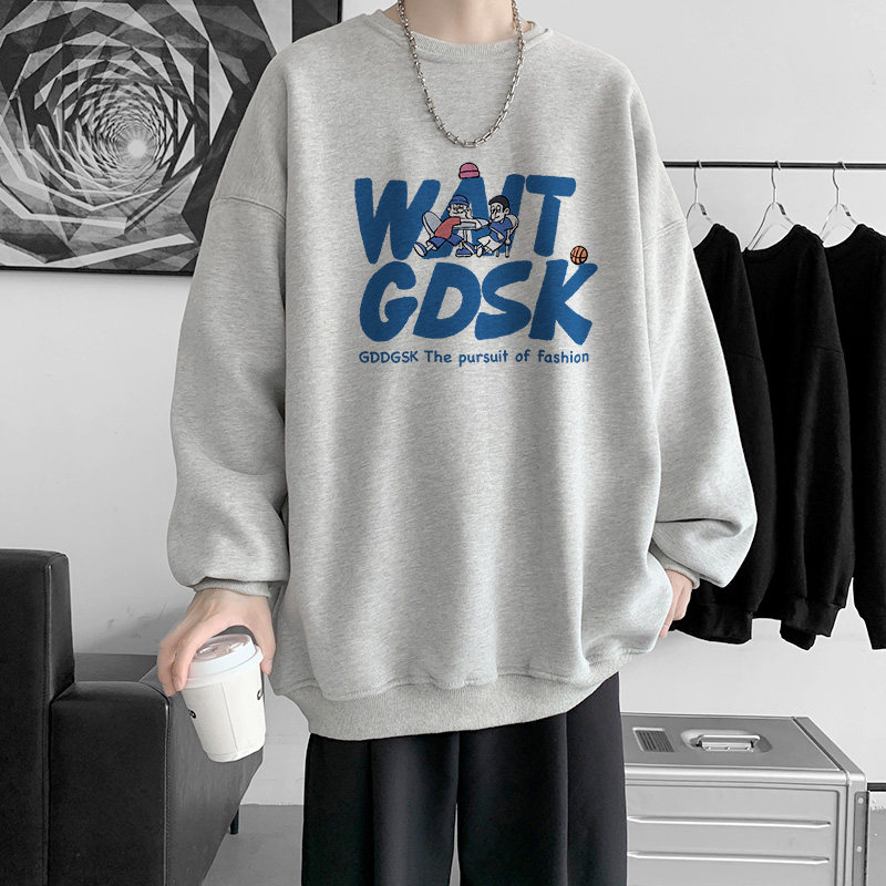 已注册/春季圆领卫衣男生T恤港风外套潮流WY9368/P35加绒P40,男装卫衣,电商B316