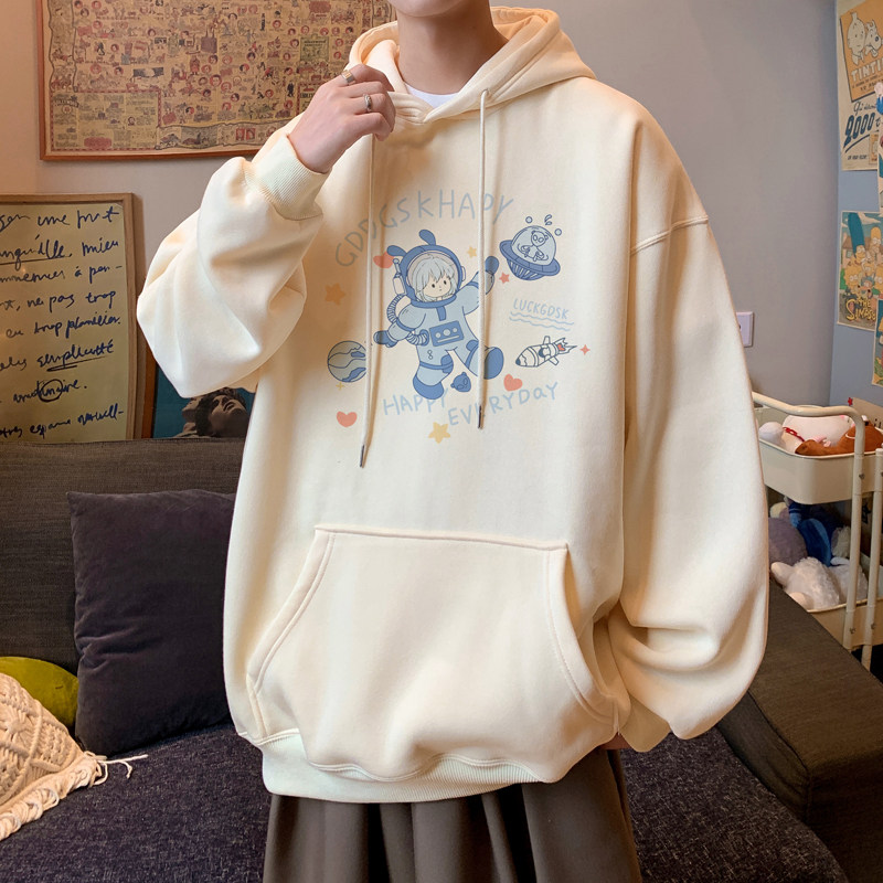 已注册/华棉秋季太空人休闲连帽卫衣潮男生大码打底衫WY9227/P50，男装卫衣，电商B316