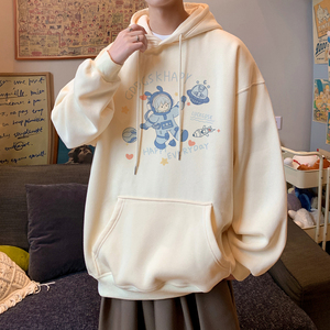 已注册/华棉秋季太空人休闲连帽卫衣潮男生大码打底衫 WY9227/P50,男装卫衣,电商B316