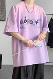 已注册/夏季紫色清新印花短袖T恤男大码体恤打底衫DT8471/P25，男装T恤，电商B316