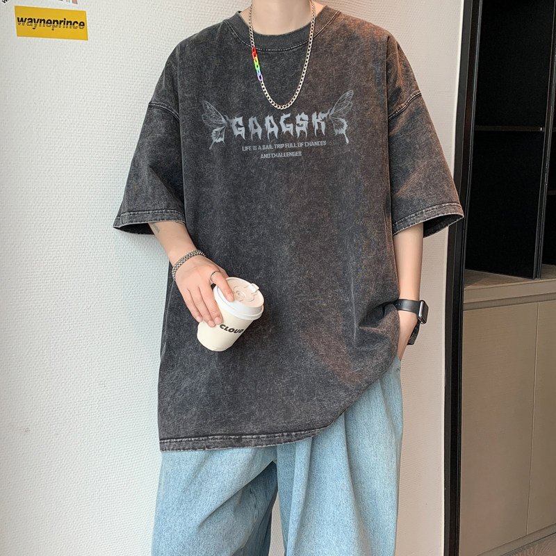 水洗重磅新款夏季流行短袖T恤男宽松休闲风打底衫体恤 DT7819/P35图片