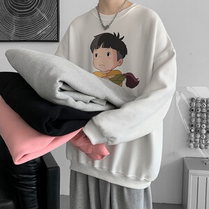 已注册/2025秋季卡通圆领长袖卫衣男T恤打底衫港风外套WY4322/P35图片