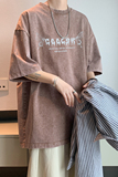 水洗重磅新款夏季港风宽松短袖T恤男情侣款打底衫体恤DT7819/P35，男装T恤，电商B316