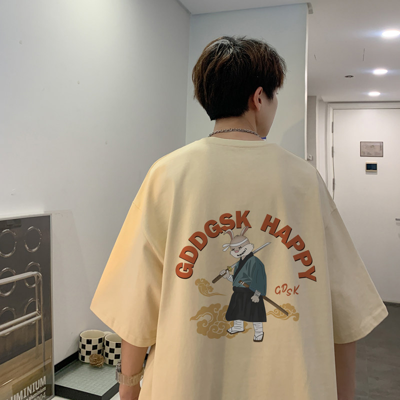 已注册/夏季情侣日系印花短袖T恤男宽松体恤打底衫DT6993/P25,男装T恤,电商B316
