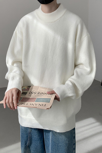 已注册/冬季基础宽松针织衫男潮中领毛衣情侣百搭外套MY9501/P45图片