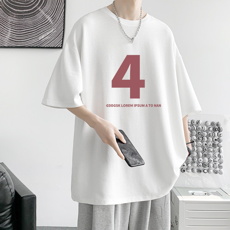 已注册/夏季240G重磅印花短袖T恤男港风半袖体恤打底衫DX9966/P25,男装T恤,电商B316
