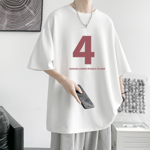 已注册/夏季240G重磅印花短袖T恤男港风半袖体恤打底衫DX9966/P25