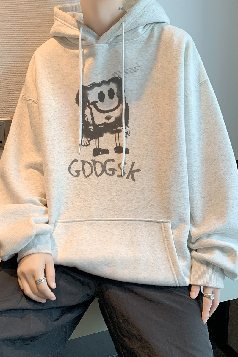 已注册/秋季美式重磅加厚卫衣男生宽松连帽外套WY9418/P45加绒P50,男装卫衣,电商B316
