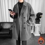 羽绒棉加厚毛呢大衣男中长款过膝呢子风衣外套F4308/P100加棉P110，男装毛呢大衣，电商B316