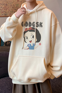 已注册/秋季新款卡通连帽卫衣男生宽松情侣外套WY9387/P45加绒P50图片