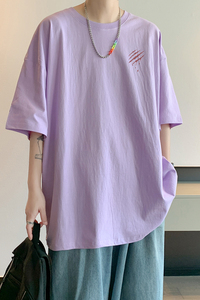 已注册/夏季港风半袖印花短袖T恤男大码体恤打底衫DT5500/P25图片