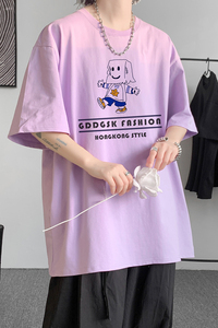 已注册/夏季日系印花宽松短袖T恤男潮牌打底衫体恤DT6131/P25图片