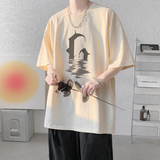 已注册/夏季白色休闲印花宽松短袖T恤男体恤打底衫DT7872/P25，男装T恤，电商B316