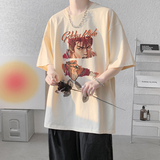 已注册/夏季卡通印花短袖T恤男宽松百搭体恤打底衫DT3654/P25，男装T恤，电商B316
