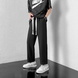 夏季冰丝小西裤男女织带大码休闲裤宽松直筒阔腿裤XK8801/P45，男装休闲裤，电商B316