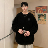 美式咖色卫衣男生春秋cleanfit打底衫高街户外青少年冬季重磅外套，男装卫衣，电商B316