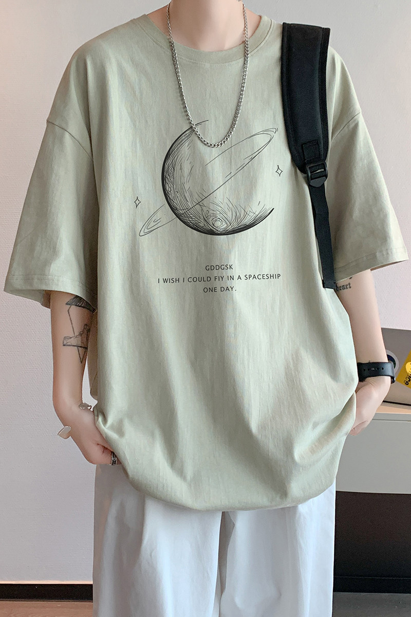 已注册/夏季潮牌印花男情侣短袖T恤日系体恤打底衫DT3855/P25,男装T恤,电商B316