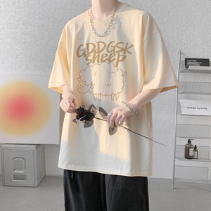已注册/夏季卡其色可爱风短袖T恤男宽松体恤打底衫DT5471/P25,鲥鱼图片可爱穿搭图片