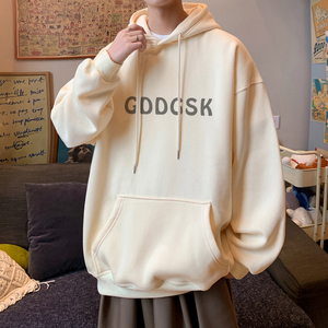 已注册/秋季港风个性连帽卫衣男宽松打底衫外套WY9278/P50加绒P55图片