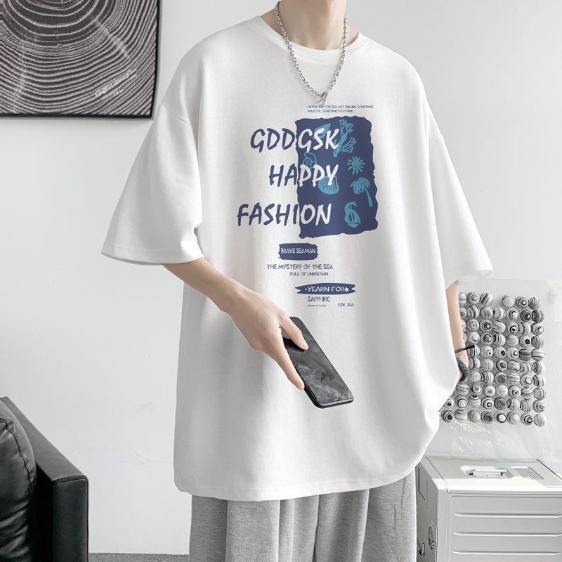 已注册/夏季新潮牌印花短袖T恤大码男生港风打底衫DT3522/P25,男装T恤,电商B316