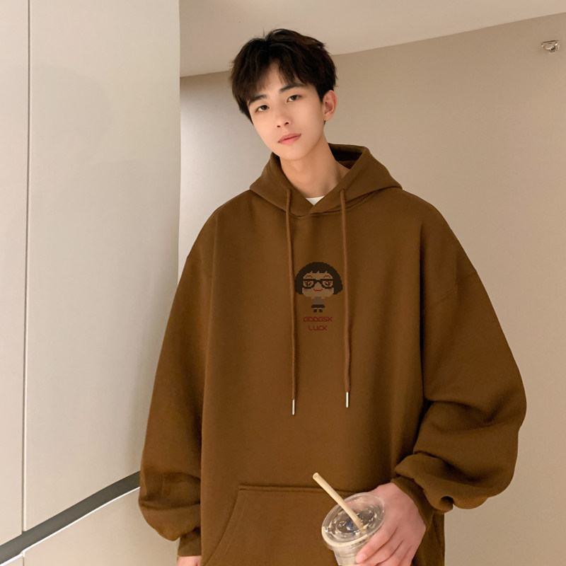 已注册/秋季大码连帽卫衣男生港风潮流宽松外套WY9382/P45加绒P50,男装卫衣,电商B316