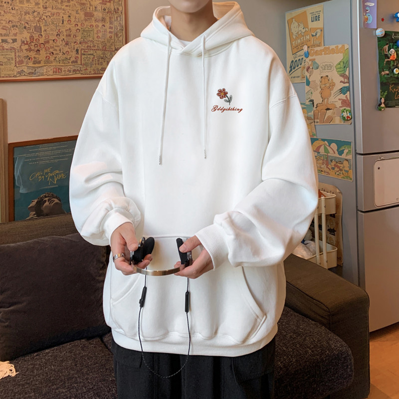 已注册/华棉秋季新白色学院风卫衣男生大码打底衫WY9181/P50，男装卫衣，电商B316