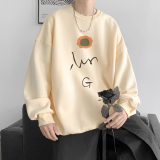 已注册/春季新款圆领白色印花卫衣情侣宽松外套打底衫WY1564/P35，男装卫衣，电商B316