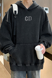 水洗秋季新字母印花复古连帽卫衣男宽松外套打底衫WY9302/P65，男装卫衣，电商B316