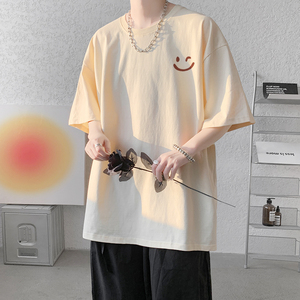 已注册/重磅新夏季黑色印花短袖T恤男宽松日系体恤DT2886/P25图片