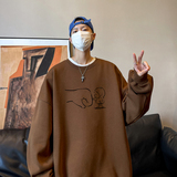 已注册/华棉秋季宽松连帽男卫衣圆领大码休闲打底衫WY2680/P50，男装卫衣，电商B316