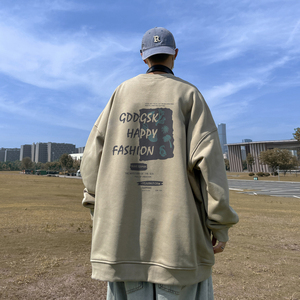 已注册/秋季外景圆领港风男学生长袖打底衫外套WY9142/P35加绒P45