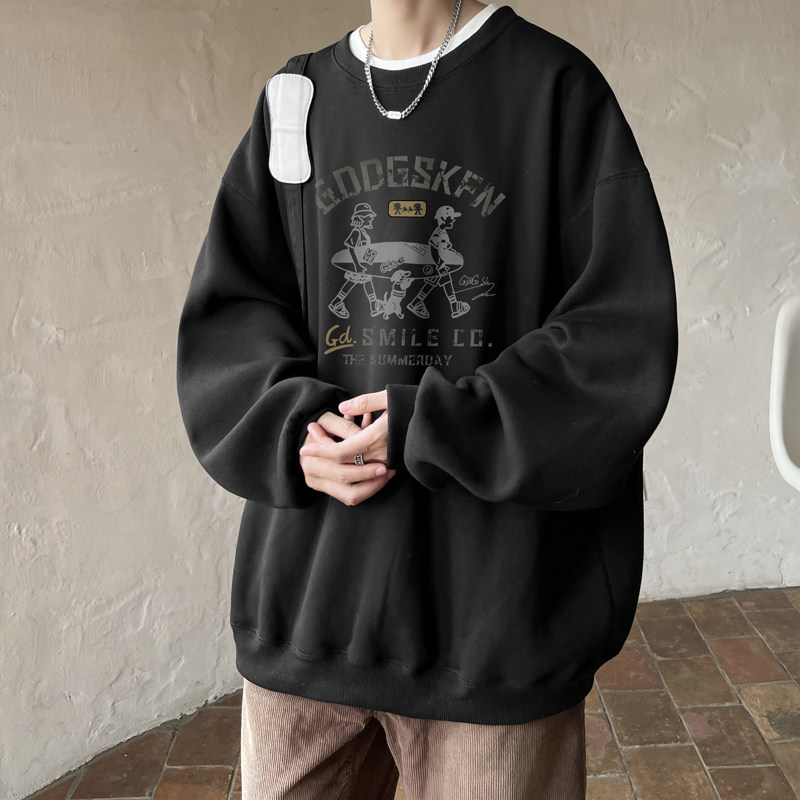 已注册/华棉秋季潮流宽松卫衣男圆领打底衫宽松外套WY1560/P35,男装卫衣,电商B316